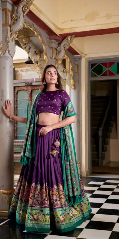 LNB 1245 Purple Tasar Silk With Gotta Patti Work & Lace Work Lehenga Choli Best Price ₹2449. Delivery 4-6 Working Days. Shop now. | Lehenga, Bollywood Lehenga, Creative Lehenga, Designer Lehenga, Embroidered Lehenga, Party Wear Lehenga