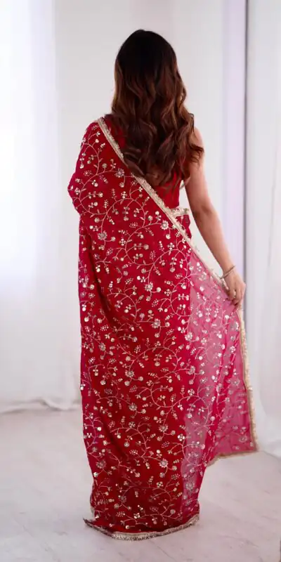 SRK 5296 Red Crunchy Silk Lace Work & Embroidery Work Saree in . Special Price ₹1799. Delivery 4-6 Working Days. Shop now. | Sarees, Bollywood Sarees, Creative Sarees, Designer Sarees, Embroidered Sarees, Ethnic Saree, Modern Digital sarees, Party Wear Sarees