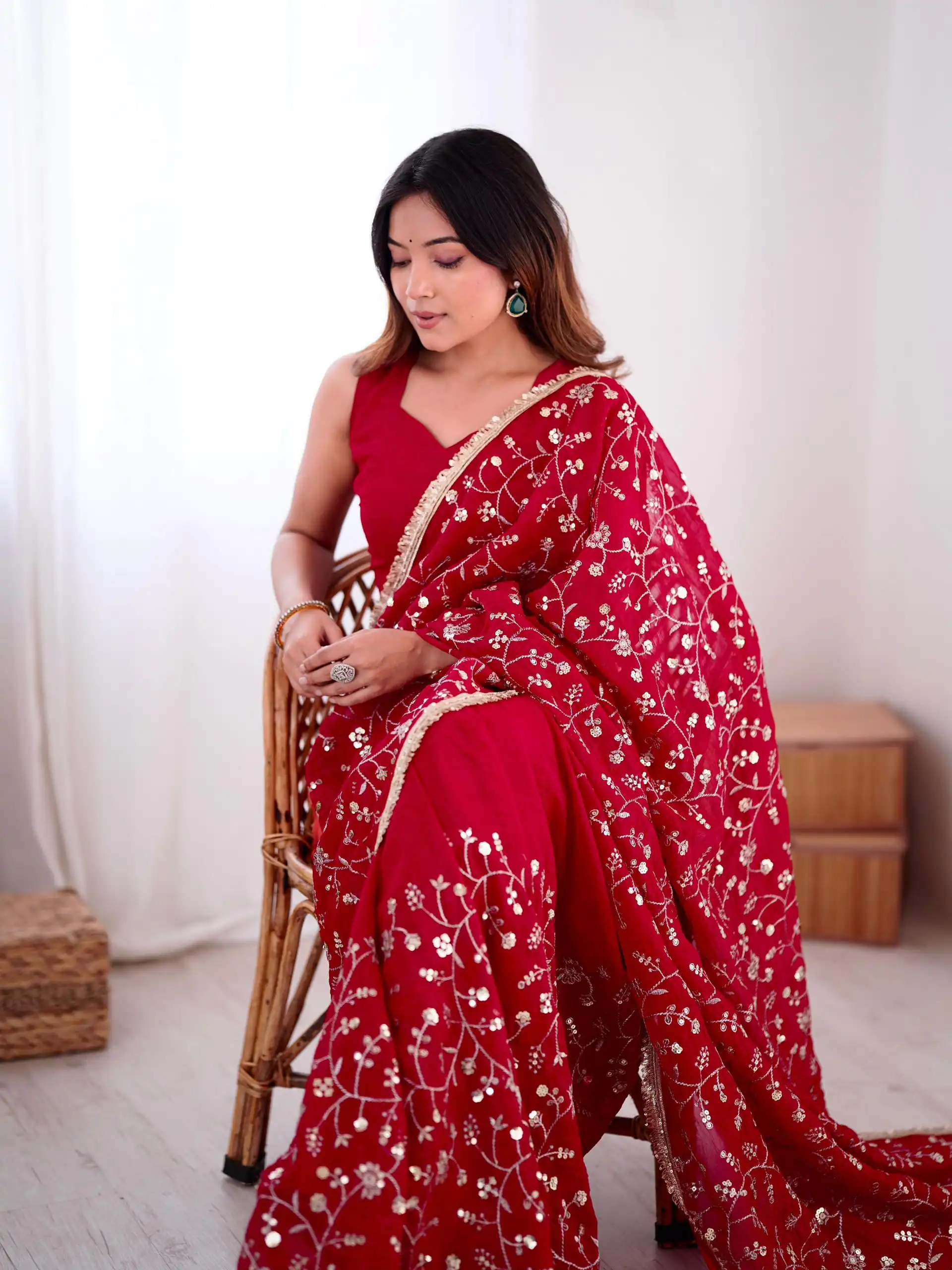 SRK 5296 Red Crunchy Silk Lace Work & Embroidery Work Saree in . Special Price ₹1799. Delivery 4-6 Working Days. Shop now. | Sarees, Bollywood Sarees, Creative Sarees, Designer Sarees, Embroidered Sarees, Ethnic Saree, Modern Digital sarees, Party Wear Sarees