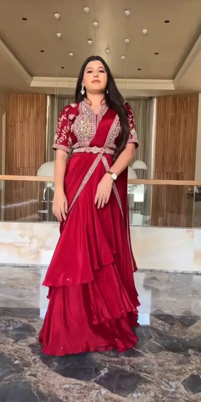 BE 269 Red Fiona Silk With Embroidery Work & Lace Work Lehenga Saree. Special Price ₹2399. Delivery 4-6 Working Days. Shop now. | Lehenga, Bollywood Lehenga, Creative Lehenga, Designer Lehenga, Embroidered Lehenga, Party Wear Lehenga