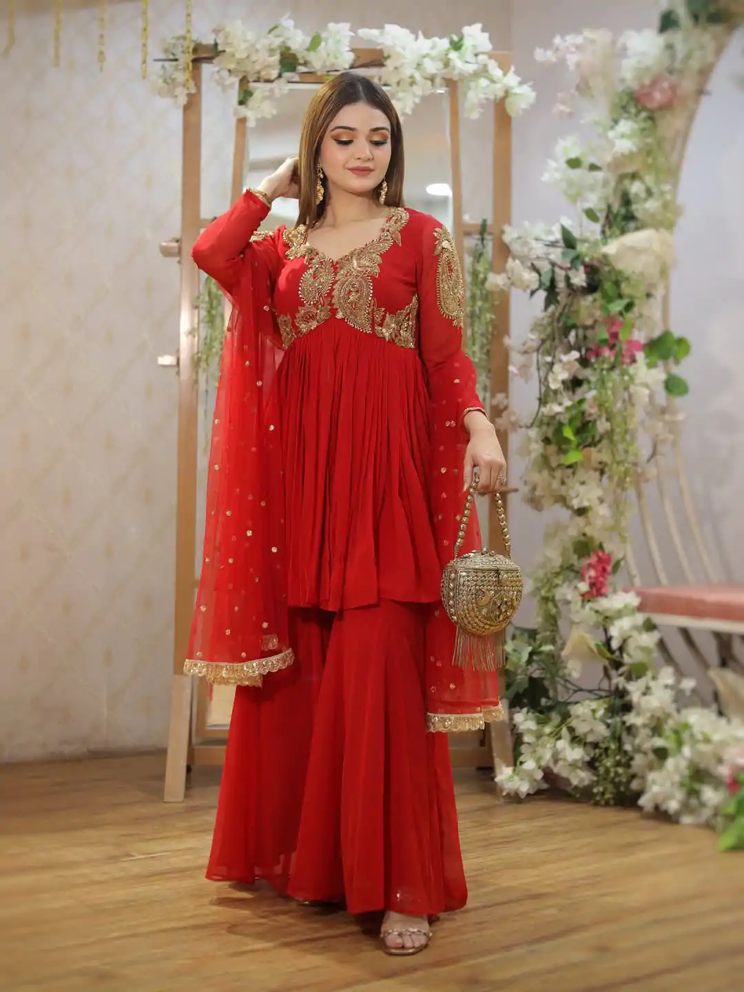 LG 2010 Red Georgette With Embroidery Work Salwar Suit & Lace Work. Best Price ₹1999. Delivery 4-6 Working Days. Shop now. | Jump Suits, Salwar suit, Designer Suits, Casual Suits, Creative suits, Palazzo Suits, Party Wear Suits, Patiala Suits, Straight Suits