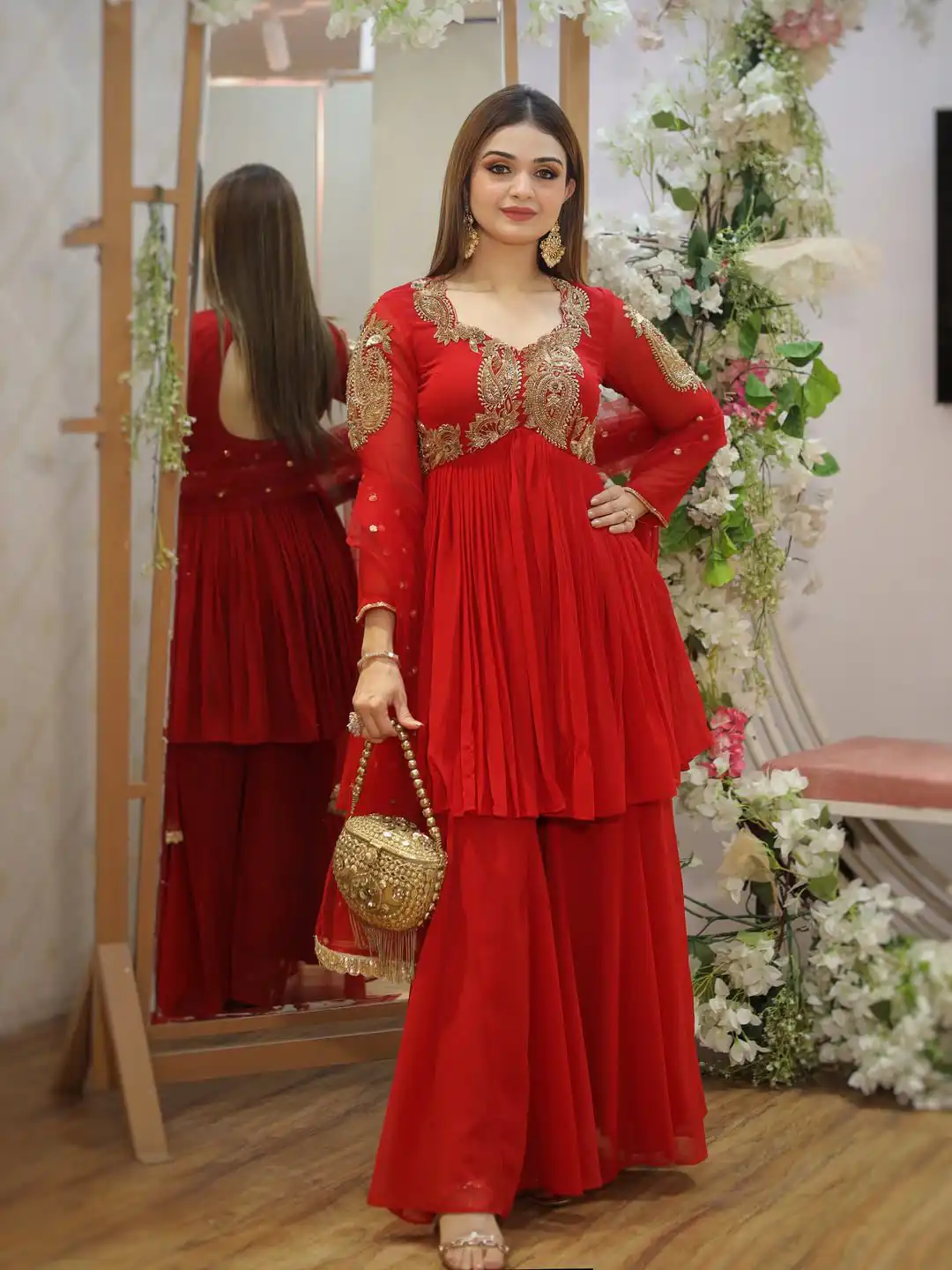 LG 2010 Red Georgette With Embroidery Work Salwar Suit & Lace Work. Best Price ₹1999. Delivery 4-6 Working Days. Shop now. | Jump Suits, Salwar suit, Designer Suits, Casual Suits, Creative suits, Palazzo Suits, Party Wear Suits, Patiala Suits, Straight Suits