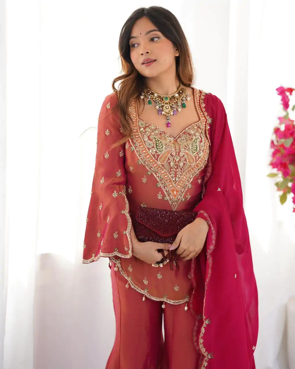 NSR 852 Red Simar Silk With Embroidery Work with Full Sleeve Salwar Suit in . Now at just ₹2099. Delivery 4-6 Working Days. Shop n | Jump Suits, Salwar suit, Designer Suits, Casual Suits, Creative suits, Palazzo Suits, Party Wear Suits, Patiala Suits, Straight Suits