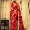 KP 5083 Red Soft Lichi Silk Perfect for Wedding, Party, Family Gatherings, Sangeet, Diwali Cloth. Saree. Get it for ₹1399. Delivery 4-6 Working Days. | Sarees, Bollywood Sarees, Creative Sarees, Designer Sarees, Embroidered Sarees, Ethnic Saree, Modern Digital sarees, Party Wear Sarees