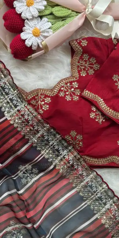 AC MIRA Red in Color Soft Organza Embroidery Work & Lace Work Saree . Get it for ₹2449. Delivery 4-6 Working Days. Shop now. | Sarees, Bollywood Sarees, Creative Sarees, Designer Sarees, Embroidered Sarees, Ethnic Saree, Modern Digital sarees, Party Wear Sarees