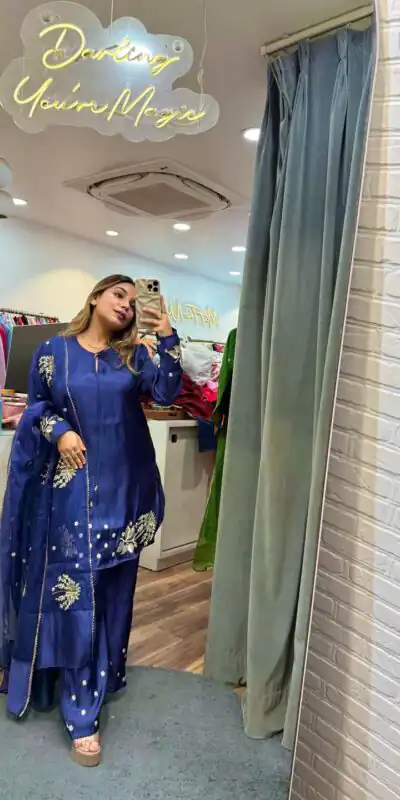 ZSR 3122 Royal Blue Pure Natural Crep Silk Salwar Suit Perfect for Wedding, Party, Pongal, Onam, Reception – . Available at ₹1849 only. Delivery 4-6 Work | Jump Suits, Salwar suit, Designer Suits, Casual Suits, Creative suits, Palazzo Suits, Party Wear Suits, Patiala Suits, Straight Suits