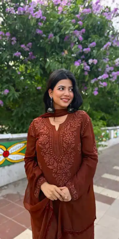 BE 394 Rust Georgette with Embroidery Work & Lace Work Salwar Suit . Available at ₹1849 only. Delivery 4-6 Working Days. Shop now. | Jump Suits, Tops & Bottoms, Track Suits, Trendy Wear, Salwar suit, Designer Suits, Casual Suits, Creative suits, Palazzo Suits, Party Wear Suits, Patiala Suits, Straight Suits