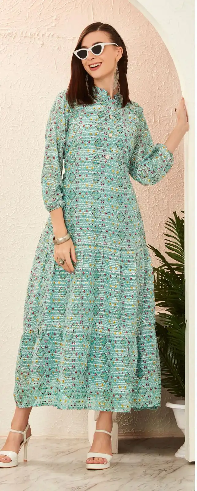 INLI BLOSSOM 2.0 Sea Green Georgette print Gown Perfect for Wedding, Party, Ganesh Chaturthi, Bridal Wear, Durga Puja . Get it for ₹1499. Delivery 4-6 Days | Gowns, Bollywood Gowns, Creative Gowns, Designer Gowns, Embroidered Gowns, Party Wear Gowns