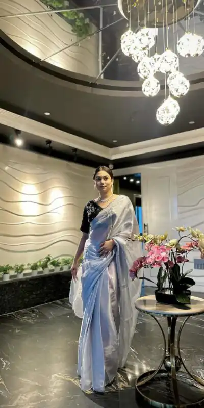 AC JIYA Silver Soft Jimmy Chuu with Lace Border & Lace Work Saree . Available at ₹3049 only. Delivery 4-6 Working Days. Shop now. | Sarees, Bollywood Sarees, Creative Sarees, Designer Sarees, Embroidered Sarees, Ethnic Saree, Modern Digital sarees, Party Wear Sarees