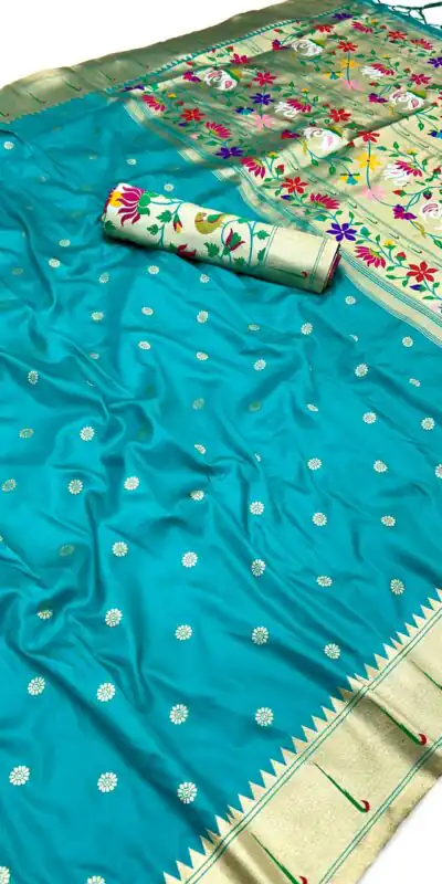 MB 150 Sky Blue A Pethani silk Saree Perfect for Wedding, Party, Baisakhi, Reception, Traditional Day – . Affordable Price ₹2549. Delivery 4-6 Working | Sarees, Bollywood Sarees, Creative Sarees, Designer Sarees, Embroidered Sarees, Ethnic Saree, Modern Digital sarees, Party Wear Sarees