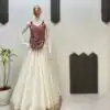 White Bangalorey Mirror Embroidery Lehenga Choli