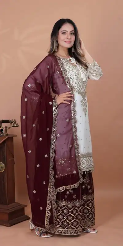 ZSR 3119 White Heavy Faux Georgette With 5mm Embroidery Sequence Work With Full Sleeve Salwar Suit Wedding, Party, Festive, Events Festive Deal ₹ | Jump Suits, Tops & Bottoms, Track Suits, Trendy Wear, Salwar suit, Designer Suits, Casual Suits, Creative suits, Palazzo Suits, Party Wear Suits, Patiala Suits, Straight Suits