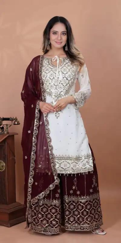 ZSR 3119 White Heavy Faux Georgette With 5mm Embroidery Sequence Work With Full Sleeve Salwar Suit Wedding, Party, Festive, Events Festive Deal ₹ | Jump Suits, Tops & Bottoms, Track Suits, Trendy Wear, Salwar suit, Designer Suits, Casual Suits, Creative suits, Palazzo Suits, Party Wear Suits, Patiala Suits, Straight Suits