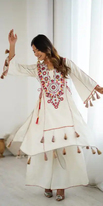 SRK 5286 White in Khadi Cotton Mirror Work & Embroidery Work Salwar Suit . Now at just ₹2099. Delivery 4-6 Working Days. Shop now. | Jump Suits, Salwar suit, Designer Suits, Casual Suits, Creative suits, Palazzo Suits, Party Wear Suits, Patiala Suits, Straight Suits