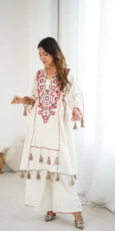 SRK 5286 White in Khadi Cotton Mirror Work & Embroidery Work Salwar Suit . Now at just ₹2099. Delivery 4-6 Working Days. Shop now. | Jump Suits, Salwar suit, Designer Suits, Casual Suits, Creative suits, Palazzo Suits, Party Wear Suits, Patiala Suits, Straight Suits