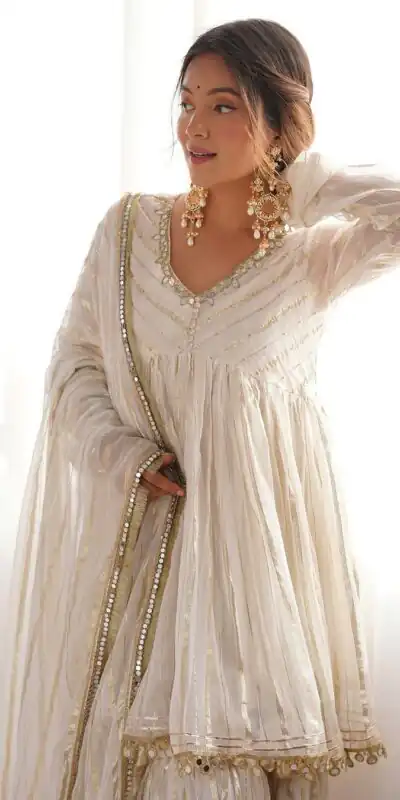 SRK 5300 White Mal Chanderi With Lace Work & Mirror Work Salwar Suit . Get it for ₹2099. Delivery 4-6 Working Days. Shop now. | Jump Suits, Tops & Bottoms, Track Suits, Trendy Wear, Salwar suit, Designer Suits, Casual Suits, Creative suits, Palazzo Suits, Party Wear Suits, Patiala Suits, Straight Suits