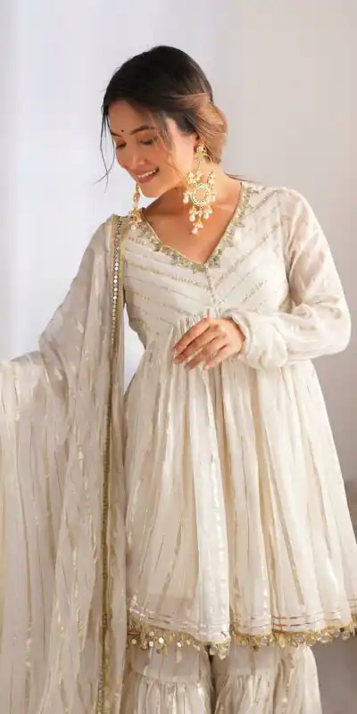 SRK 5300 White Mal Chanderi With Lace Work & Mirror Work Salwar Suit . Get it for ₹2099. Delivery 4-6 Working Days. Shop now. | Jump Suits, Tops & Bottoms, Track Suits, Trendy Wear, Salwar suit, Designer Suits, Casual Suits, Creative suits, Palazzo Suits, Party Wear Suits, Patiala Suits, Straight Suits