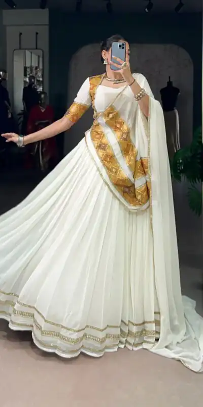 LNB 1034 White Marbel with Lace Work & Lace Border Lehenga Choli . Get it for ₹3099. Delivery 4-6 Working Days. Shop now. | Lehenga, Bollywood Lehenga, Creative Lehenga, Designer Lehenga, Embroidered Lehenga, Party Wear Lehenga