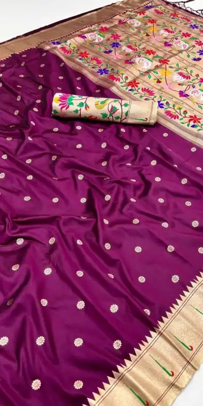 MB 150 Wine A Pethani silk Saree Perfect for Wedding, Party, Baisakhi, Reception, Traditional Day – . Affordable Price ₹2549. Delivery 4-6 Working | Sarees, Bollywood Sarees, Creative Sarees, Designer Sarees, Embroidered Sarees, Ethnic Saree, Modern Digital sarees, Party Wear Sarees