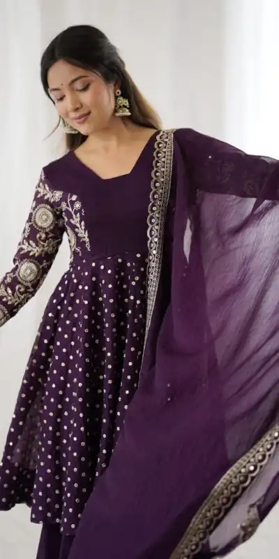 ZSR 3134 Wine Crunchy Silk Salwar Suit Perfect for Wedding, Party, Sangeet, Anniversary, Housewarming Introductory Price ₹2399. Delivery 4-6 | Jump Suits, Salwar suit, Designer Suits, Casual Suits, Creative suits, Palazzo Suits, Party Wear Suits, Patiala Suits, Straight Suits