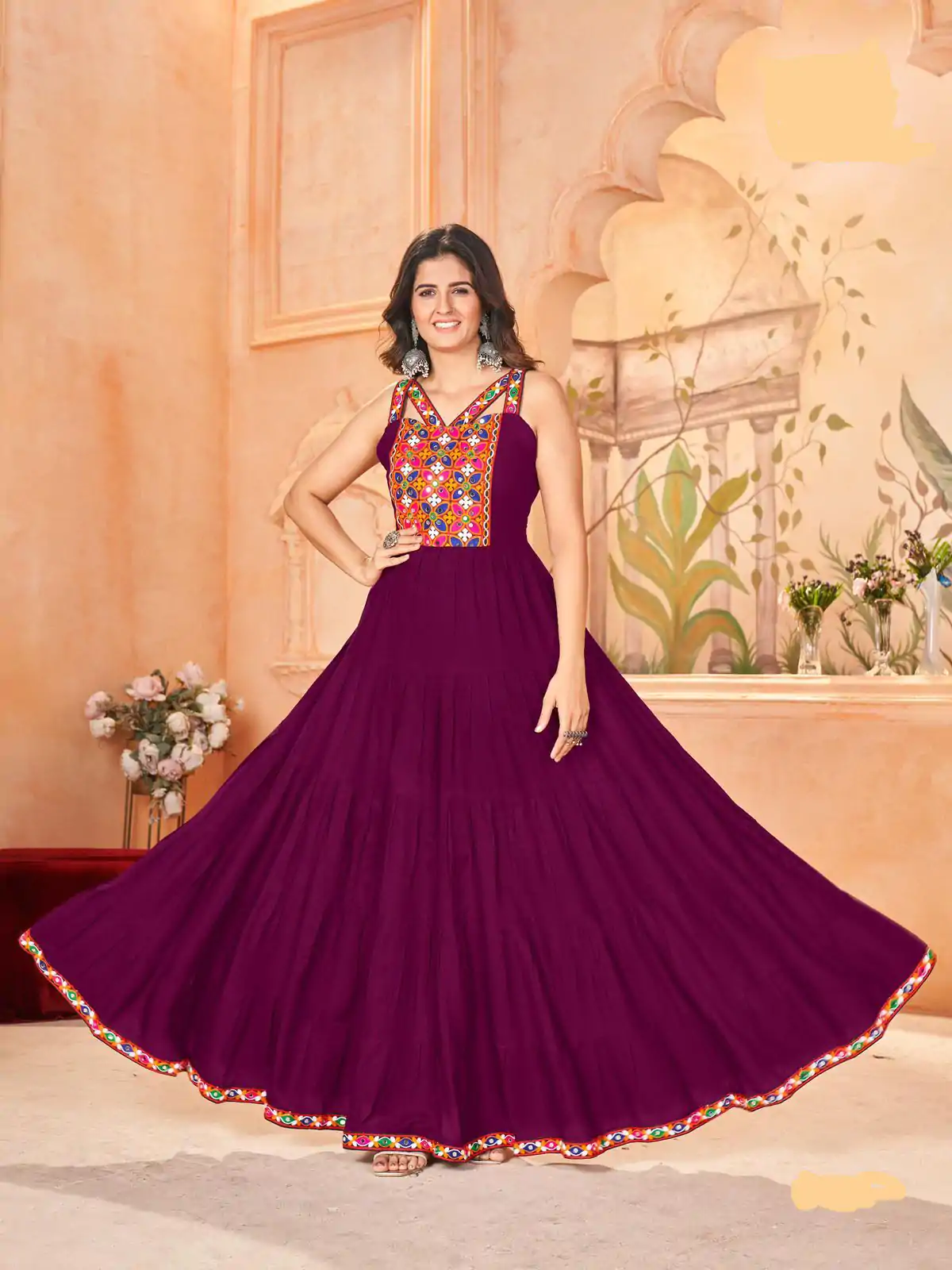INLI Ghumati Wine Color Heavy Rayon with Lace Work & Gamthi Work Gown . Get it for ₹1749. Delivery 4-6 Working Days. Shop now. | Gowns, Bollywood Gowns, Creative Gowns, Designer Gowns, Embroidered Gowns, Party Wear Gowns