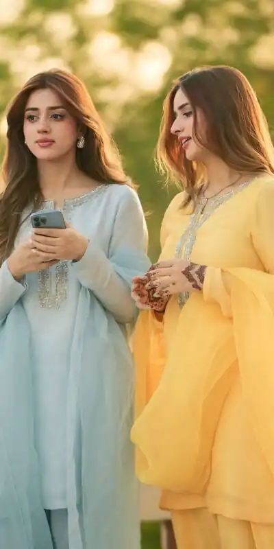 SRK 5252 Yellow Faux Georgette Embroidery Work & Bead Work Salwar Suit . Wedding, Party, Festive, Events, Now at just ₹1499 | Jump Suits, Salwar suit, Designer Suits, Casual Suits, Creative suits, Palazzo Suits, Party Wear Suits, Patiala Suits, Straight Suits