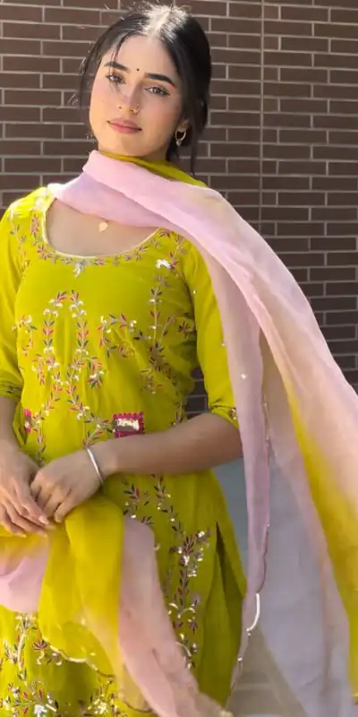 LG 1997 Yellow Georgette Embroidery Work & Lace Work Salwar Suit in . Festive Deal ₹1899. Delivery 4-6 Working Days. Shop now. | Jump Suits, Tops & Bottoms, Track Suits, Trendy Wear, Salwar suit, Designer Suits, Casual Suits, Creative suits, Palazzo Suits, Party Wear Suits, Patiala Suits, Straight Suits