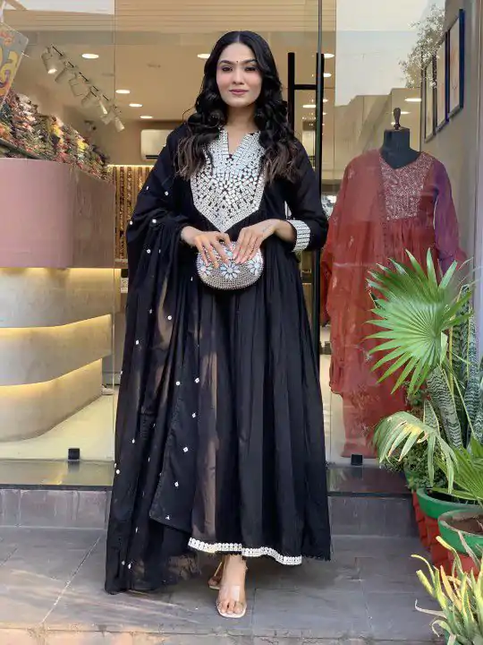 MF 818 Black Color Cotton Silk Salwar Suit with Mirror Work. Introductory Price ₹1699. Delivery 4-6 Working Days. Shop now. | Jump Suits, Salwar suit, Designer Suits, Casual Suits, Creative suits, Palazzo Suits, Party Wear Suits, Patiala Suits, Straight Suits