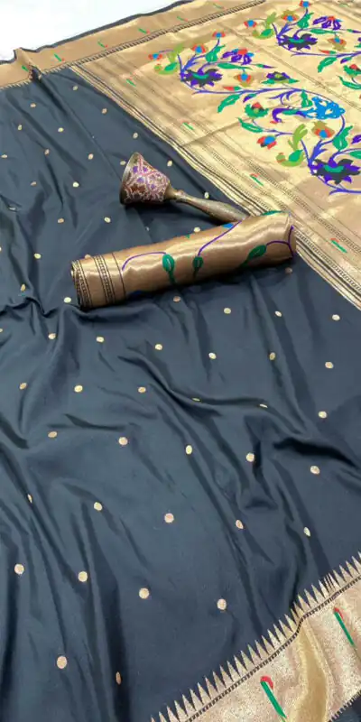 Black Pure Banarasi Silk Zari Work Saree