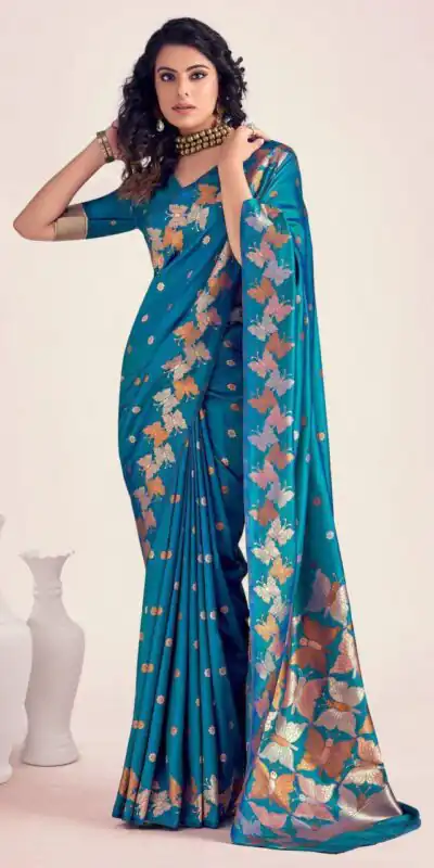 KPR 256 Blue in Soft Lichi Silk Lace Border & Lace Work Saree . Special Price ₹1449. Delivery 4-6 Working Days. Shop now. | Sarees, Bollywood Sarees, Creative Sarees, Designer Sarees, Embroidered Sarees, Ethnic Saree, Modern Digital sarees, Party Wear Sarees