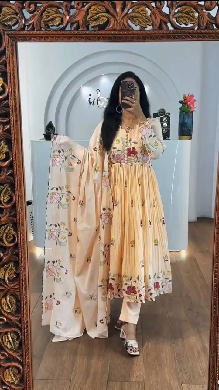 PC 528 Chiku Fox Georgette Gown Perfect for Wedding, Party, Baby Shower, Lohri, Pongal – . Available at ₹2049 only. Delivery 4-6 Working Days. Shop n | Jump Suits, Salwar suit, Designer Suits, Casual Suits, Creative suits, Palazzo Suits, Party Wear Suits, Patiala Suits, Straight Suits