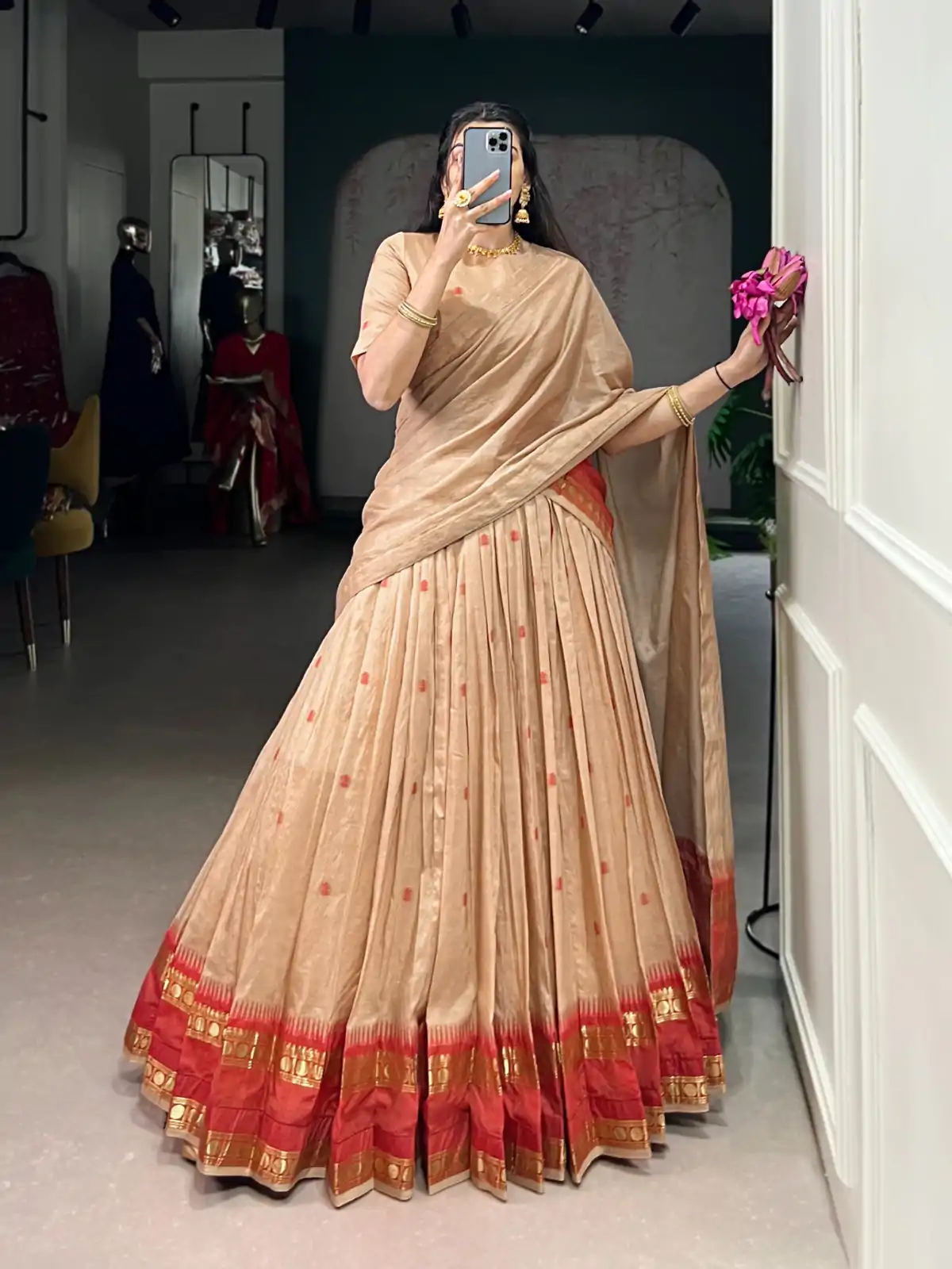 LNB 1904 Cream Color Pure Chanderi with Zari Work Lehenga Choli . Affordable Price ₹1999. Delivery 4-6 Working Days. Shop now. | Lehenga, Bollywood Lehenga, Creative Lehenga, Designer Lehenga, Embroidered Lehenga, Party Wear Lehenga