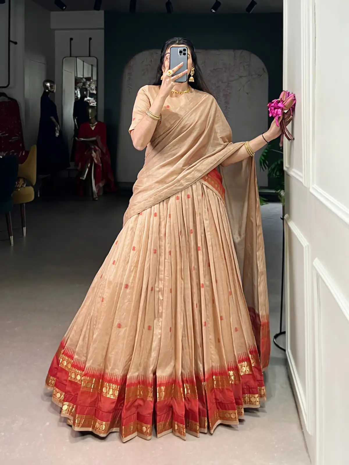 LNB 1904 Cream Color Pure Chanderi with Zari Work Lehenga Choli . Affordable Price ₹1999. Delivery 4-6 Working Days. Shop now. | Lehenga, Bollywood Lehenga, Creative Lehenga, Designer Lehenga, Embroidered Lehenga, Party Wear Lehenga