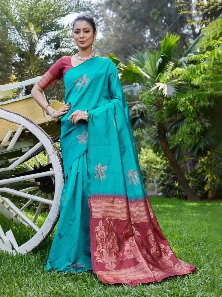KPR 257 Firozi Soft Lichi Silk Saree with Lace Work & Lace Border. Now at just ₹1349. Delivery 4-6 Working Days. Shop now. | Sarees, Bollywood Sarees, Creative Sarees, Designer Sarees, Embroidered Sarees, Ethnic Saree, Modern Digital sarees, Party Wear Sarees