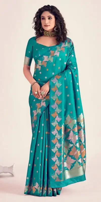 KPR 256 Firozi in Soft Lichi Silk Lace Border & Lace Work Saree . Special Price ₹1449. Delivery 4-6 Working Days. Shop now. | Sarees, Bollywood Sarees, Creative Sarees, Designer Sarees, Embroidered Sarees, Ethnic Saree, Modern Digital sarees, Party Wear Sarees