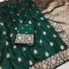 MB 1133 Green in Banarasi Silk Lace Work & Zari Work Saree . Introductory Price ₹1849. Delivery 4-6 Working Days. Shop now. | Sarees, Bollywood Sarees, Creative Sarees, Designer Sarees, Embroidered Sarees, Ethnic Saree, Modern Digital sarees, Party Wear Sarees