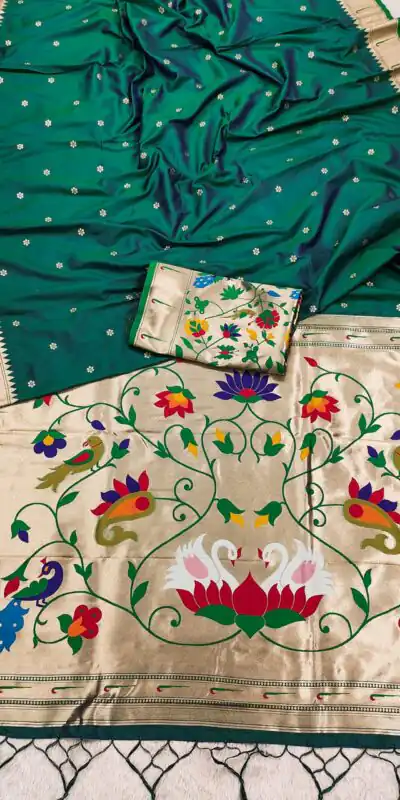 MB 149 Green Silk Saree with Zari Work & Lace Work. Wedding, Party, Festive, Events, Grab it for ₹2549. Delivery 4-6 Working Days. Shop now. | Sarees, Bollywood Sarees, Creative Sarees, Designer Sarees, Embroidered Sarees, Ethnic Saree, Modern Digital sarees, Party Wear Sarees