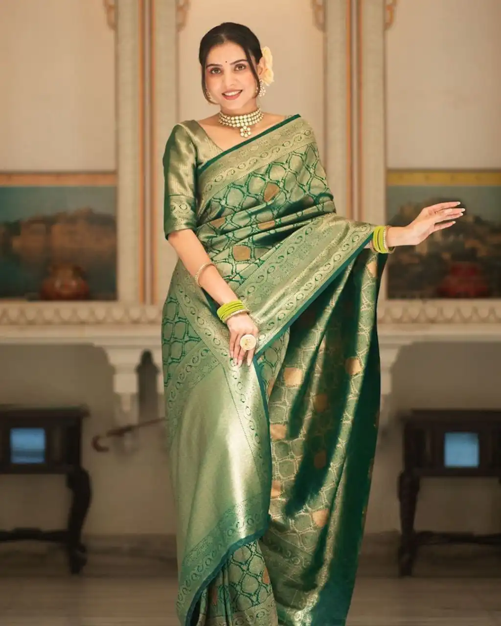 KPR 231 Green Soft Lichi Silk Saree with Designer Work. Wedding, Party, Festive, Events, Festive Deal ₹1449. Delivery 4-6 Working Days. Shop now. | Sarees, Bollywood Sarees, Creative Sarees, Designer Sarees, Embroidered Sarees, Ethnic Saree, Modern Digital sarees, Party Wear Sarees