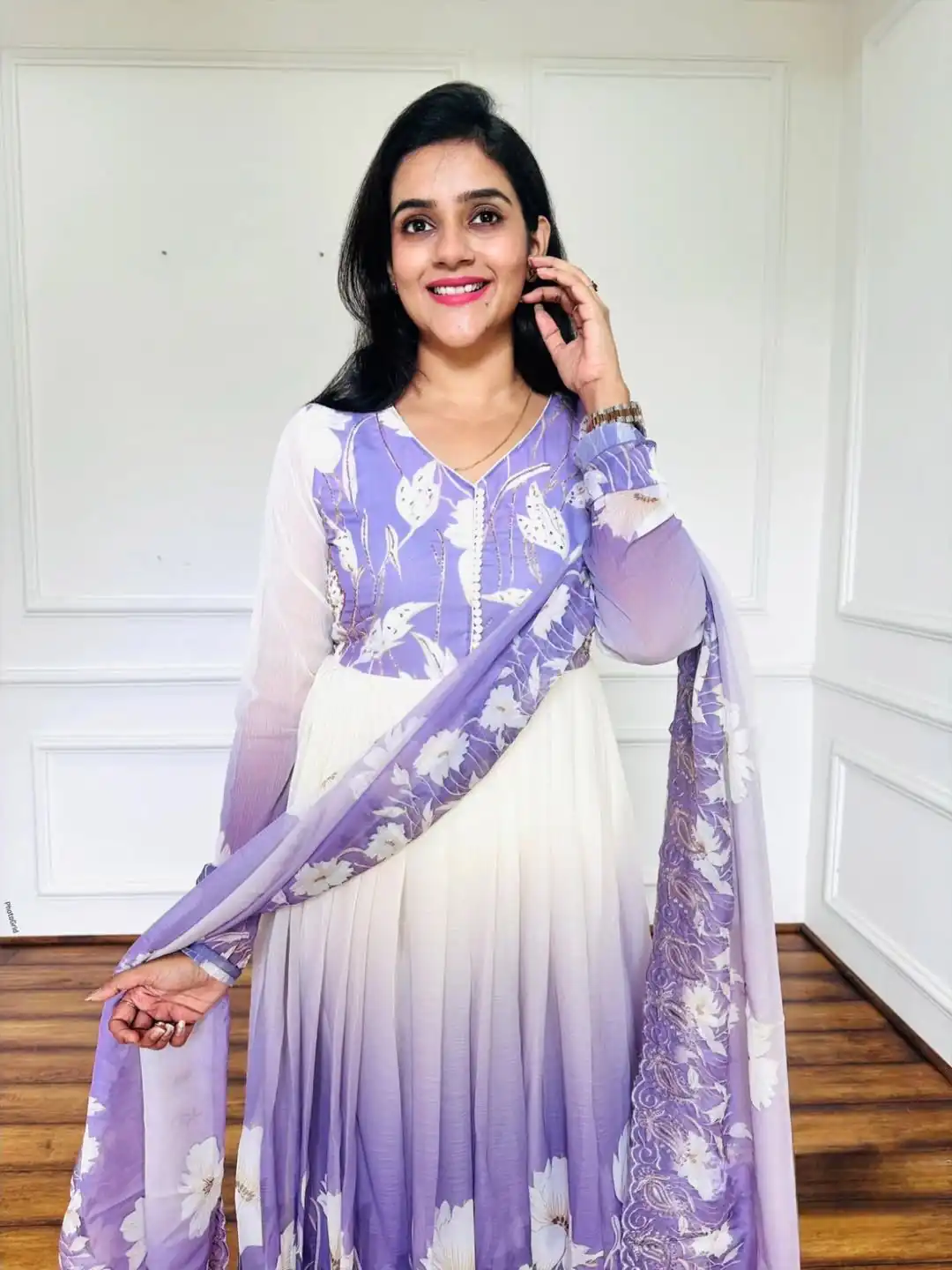 ZF 431 Lavender Faux Georgette Gown with Embroidery Work & Digital Print. Best Price ₹2049. Delivery 4-6 Working Days. Shop now. | Jump Suits, Salwar suit, Designer Suits, Casual Suits, Creative suits, Palazzo Suits, Party Wear Suits, Patiala Suits, Straight Suits