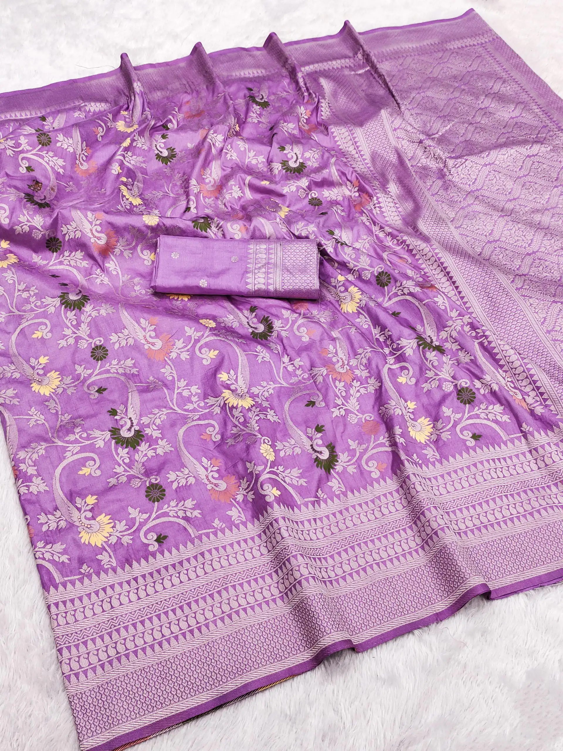 MB 105 Lavender in Color Khaddi Pashmina Lace Work & Zari Work Saree . Special Price ₹1999. Delivery 4-6 Working Days. Shop now. | Sarees, Bollywood Sarees, Creative Sarees, Designer Sarees, Embroidered Sarees, Ethnic Saree, Modern Digital sarees, Party Wear Sarees