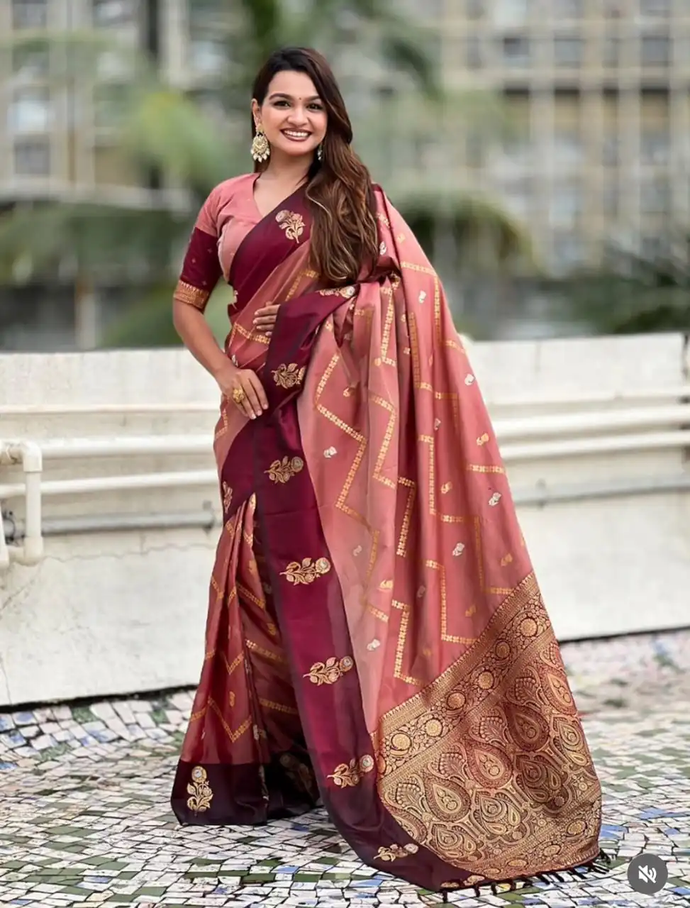 MS 543 Maroon Color Banarasi Silk Saree with Zari Work. Wedding, Party, Festive, Events, Available at ₹1649 only. Delivery 4-6 Working Days. Shop now. | Sarees, Bollywood Sarees, Creative Sarees, Designer Sarees, Embroidered Sarees, Ethnic Saree, Modern Digital sarees, Party Wear Sarees