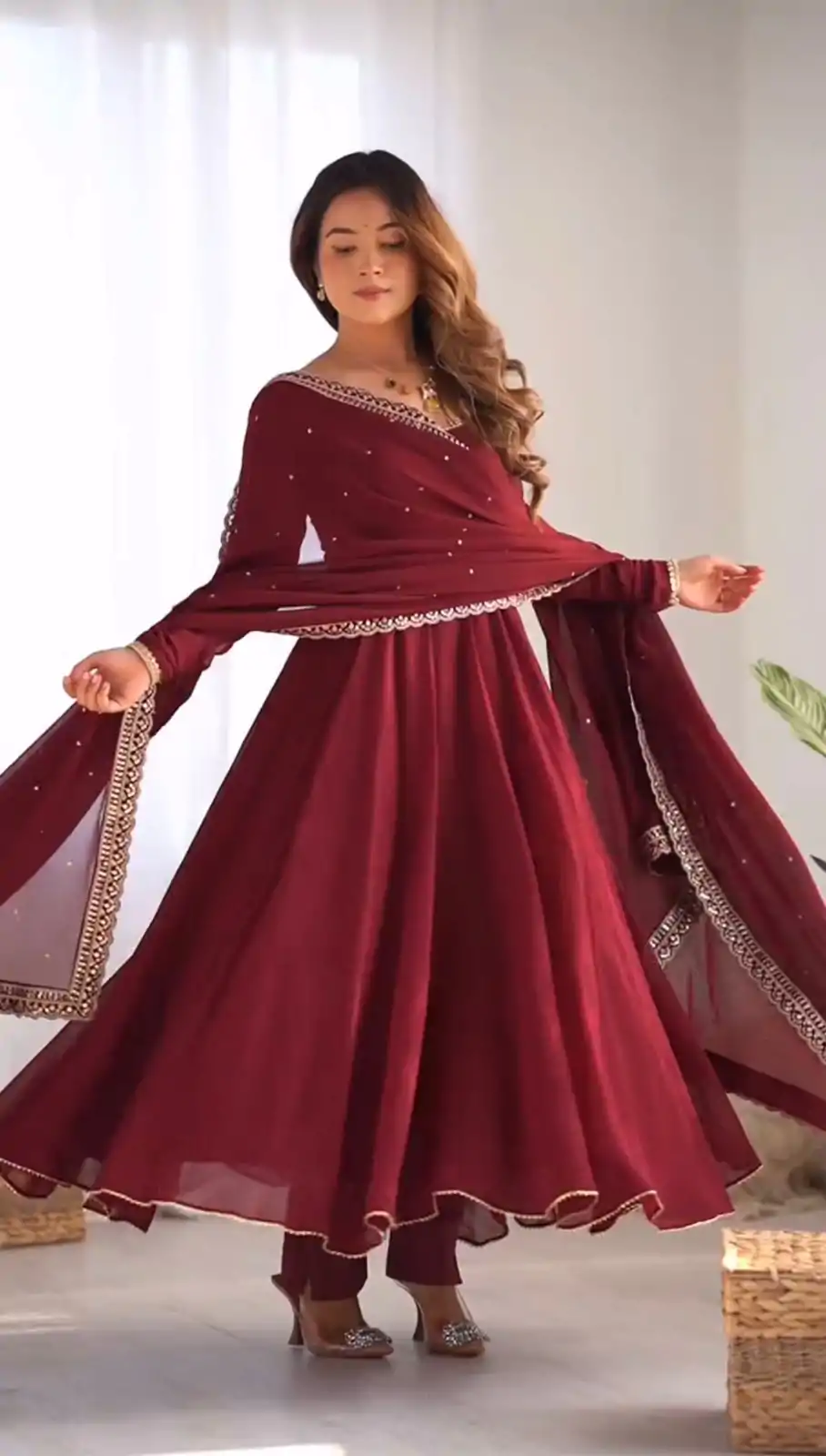 SRK 5222 Maroon in Faux Georgette Lace Work & Embroidery Work Salwar Suit . Grab it for ₹1849. Delivery 4-6 Working Days. Shop now. | Jump Suits, Salwar suit, Designer Suits, Casual Suits, Creative suits, Palazzo Suits, Party Wear Suits, Patiala Suits, Straight Suits