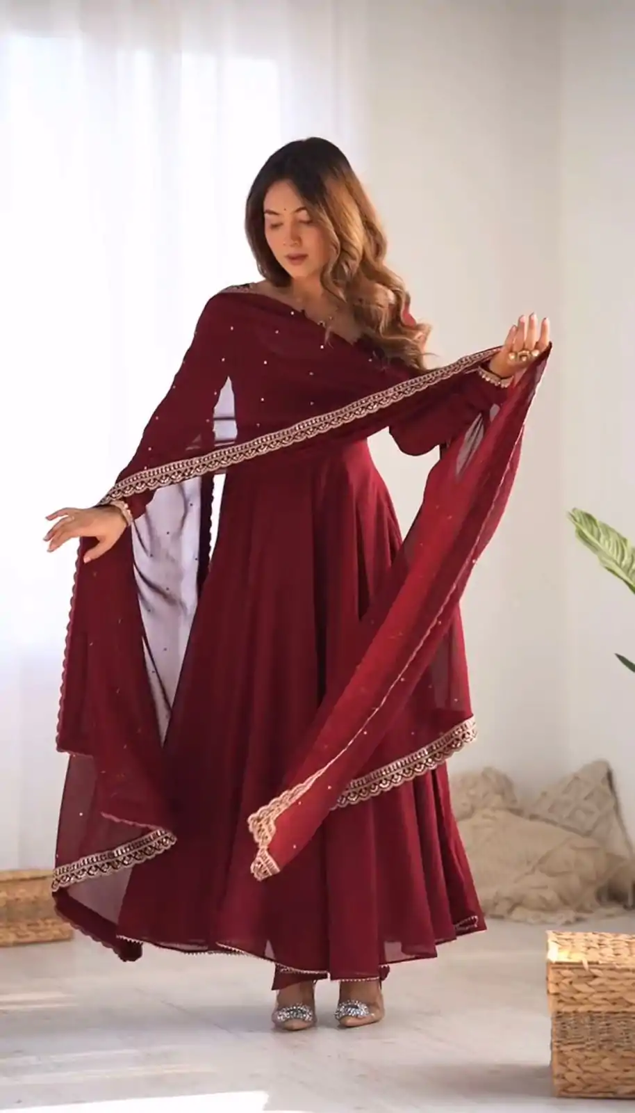 SRK 5222 Maroon in Faux Georgette Lace Work & Embroidery Work Salwar Suit . Grab it for ₹1849. Delivery 4-6 Working Days. Shop now. | Jump Suits, Salwar suit, Designer Suits, Casual Suits, Creative suits, Palazzo Suits, Party Wear Suits, Patiala Suits, Straight Suits