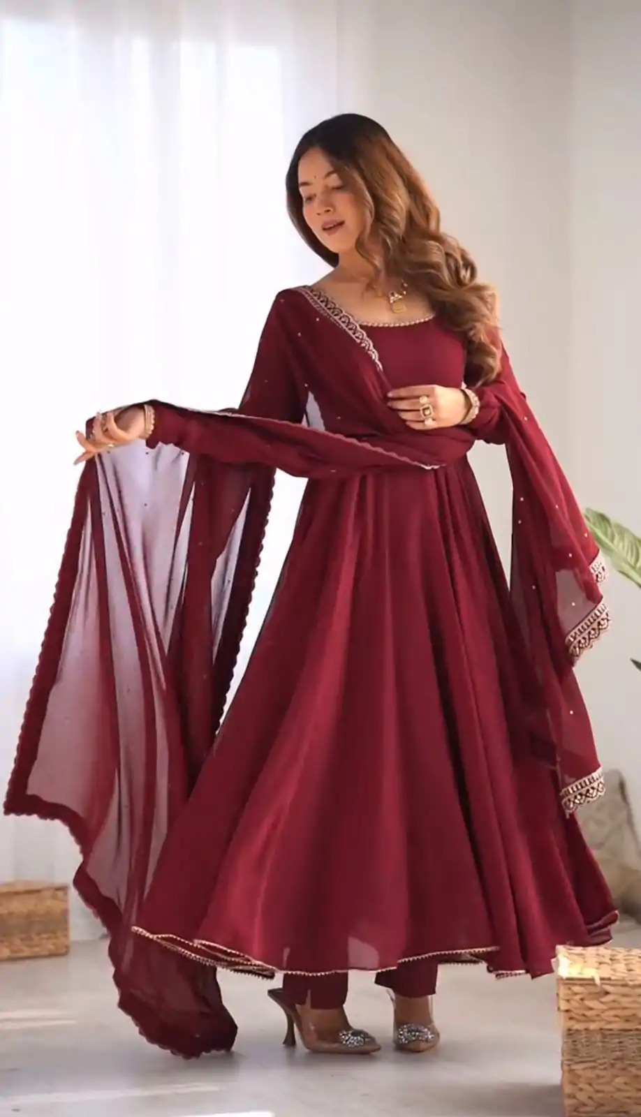 SRK 5222 Maroon in Faux Georgette Lace Work & Embroidery Work Salwar Suit . Grab it for ₹1849. Delivery 4-6 Working Days. Shop now. | Jump Suits, Salwar suit, Designer Suits, Casual Suits, Creative suits, Palazzo Suits, Party Wear Suits, Patiala Suits, Straight Suits