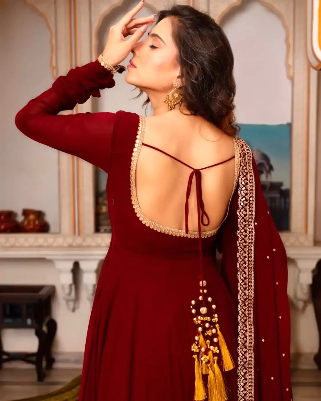 SRK 5222 Maroon in Faux Georgette Lace Work & Embroidery Work Salwar Suit . Grab it for ₹1849. Delivery 4-6 Working Days. Shop now. | Jump Suits, Salwar suit, Designer Suits, Casual Suits, Creative suits, Palazzo Suits, Party Wear Suits, Patiala Suits, Straight Suits