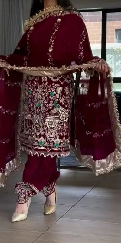 NF 1239 Maroon Natural Crep Salwar Suit Perfect for Wedding, Party, Haldi, Festival Celebrations, Housewarming – . Get it for ₹2449. Delivery 4-6 Wor | Jump Suits, Salwar suit, Designer Suits, Casual Suits, Creative suits, Palazzo Suits, Party Wear Suits, Patiala Suits, Straight Suits