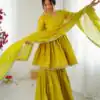 SRK 5300 Mustard Mal Chanderi With Lace Work & Mirror Work Salwar Suit . Get it for ₹2099. Delivery 4-6 Working Days. Shop now. | Jump Suits, Tops & Bottoms, Track Suits, Trendy Wear, Salwar suit, Designer Suits, Casual Suits, Creative suits, Palazzo Suits, Party Wear Suits, Patiala Suits, Straight Suits
