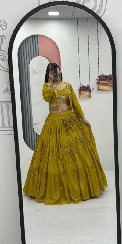 PC 538 Mustered in Lavender Chinon Thread & Embroidery Work Lehenga Choli . Exclusive Offer ₹2649. Delivery 4-6 Working Days. Shop now. | Lehenga, Bollywood Lehenga, Creative Lehenga, Designer Lehenga, Embroidered Lehenga, Party Wear Lehenga