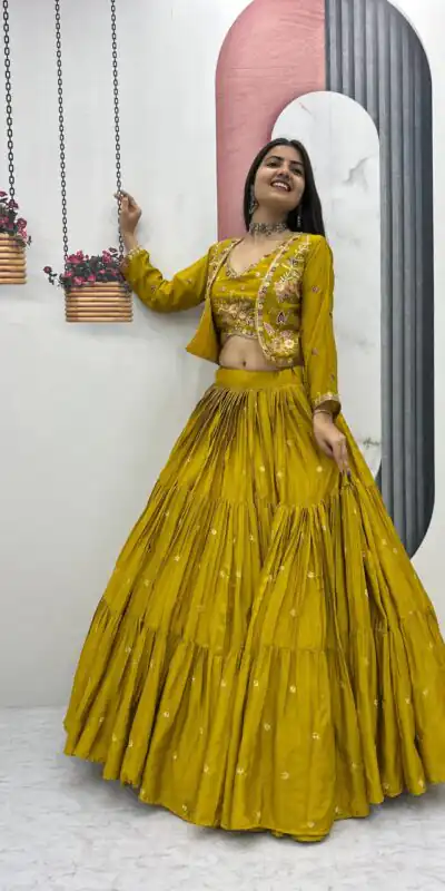 PC 538 Mustered in Lavender Chinon Thread & Embroidery Work Lehenga Choli . Exclusive Offer ₹2649. Delivery 4-6 Working Days. Shop now. | Lehenga, Bollywood Lehenga, Creative Lehenga, Designer Lehenga, Embroidered Lehenga, Party Wear Lehenga