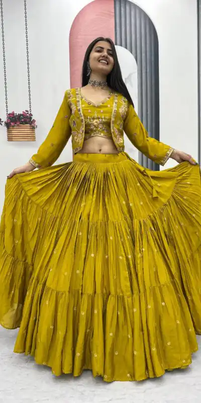 PC 538 Mustered in Lavender Chinon Thread & Embroidery Work Lehenga Choli . Exclusive Offer ₹2649. Delivery 4-6 Working Days. Shop now. | Lehenga, Bollywood Lehenga, Creative Lehenga, Designer Lehenga, Embroidered Lehenga, Party Wear Lehenga